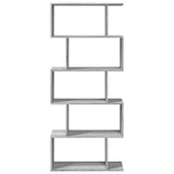Room Divider Bookcase 5-Tier Grey Sonoma 70x24x161 cm Engineered Wood 858098