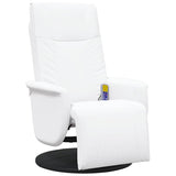 Massage Recliner Chair with Footrest White Faux Leather 356518
