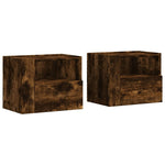 ZNTS Wall-mounted Bedside Cabinets 2 pcs Smoked Oak 45x30x35 cm 848320