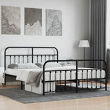 Metal Bed Frame without Mattress with Footboard Black 180x200cm 352600