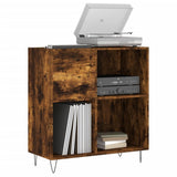 Record Cabinet Smoked Oak 84.5x38x89 cm Engineered Wood 831777