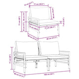 Outdoor Furniture 2 Piece Anthracite 80 x 80 x 71 cm Steel 42009984