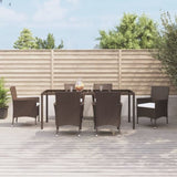 7 Piece Garden Dining Set with Cushions Brown Poly Rattan 3187446
