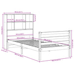 ZNTS Bookcase Bed without Mattress Wax Brown 100x200 cm Solid Wood 3321915