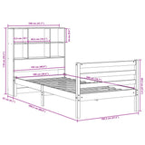 Bookcase Bed without Mattress Wax Brown 100x200 cm Solid Wood 3321915