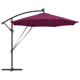 Umbrella with LED Strip Lights Bordeaux Red 294 x 294 x 248 cm 42003389