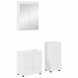 Bathroom Furniture Set TULUM 3 pcs High Gloss White 3398028