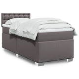 Box Spring Bed with Mattress Grey 80x200 cm Faux Leather 3286098