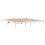 Bed Frame without Mattress White 200x200 cm Solid Wood Pine 3305731