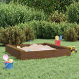 Sandbox with Seats Honey Brown Square Solid Wood Pine 825033