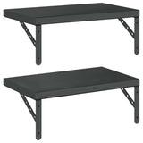 Wall Shelves 2 pcs 50x30 cm Black Stainless Steel 3214518
