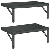 Wall Shelves 2 pcs 50x30 cm Black Stainless Steel 3214518