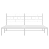 Metal Bed Frame without Mattress with Headboard White 183x213cm 355713