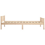 Bed Frame Natural Wood Solid Pinewood, Plywood 100x200 cm 322097