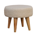 Cream Boucle Petite Footstool IN3434