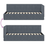 Corner Bed Frame with Headboard Dark grey 80 x 200 cm Velvet 42016288