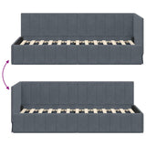 Corner Bed Frame with Headboard Dark grey 80 x 200 cm Velvet 42016288