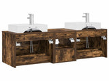 Bathroom Cabinet Set 3 pcs Smoked Oak 49.5 x 41 x 62.5 cm 3405839
