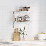 Wall Shelves 2 pcs 50x23.5 cm Silver Stainless Steel 3214510