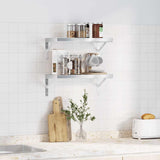 Wall Shelves 2 pcs 50x23.5 cm Silver Stainless Steel 3214510