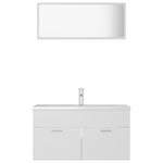 ZNTS Bathroom Furniture Set White Engineered Wood 3071333