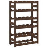 Wine Rack for 30 Bottles Brown Solid Wood Pine 373391