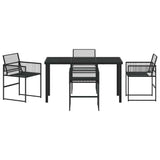 Garden Dining Set 5 pcs Black Poly Rattan 3379327