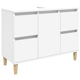 3 Piece Bathroom Furniture Set White Engineered Wood 3185597