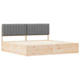 Bed Frame with Upholstered Headboard Light Grey 200 x 200 cm 3398209
