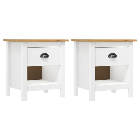 ZNTS Bedside Cabinets 2 pcs Hill 46x35x49.5 cm Solid Pine Wood 288970