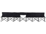 6 Seat Folding Sports Bench Portable Sports Team Bench Spectator Chair with Cooler and Carrying T3398P348603