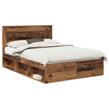 Bed Frame with Headboard Old Wood 150 x 200 cm Solid Pine Wood 3410078
