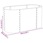 Garden Raised Bed 160x80x81 cm Galvanised Steel Silver 45514