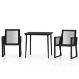 Dining Set Black Powder-coated steel Medium 3099155