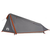 Camping Tent Tunnel 1-Person Grey and Orange Waterproof 94610