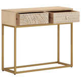 Console Table 90x30x76 cm Solid Wood Mango and Iron 372013