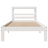 Bed Frame White Solid pine wood Single Single Bed Frame 3306034
