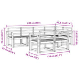 Outdoor Sofa Set 7 pcs White Solid Acacia Wood 3387768