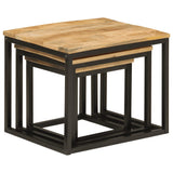 Nesting Coffee Tables 3 pcs Solid Wood Mango and Iron 358569