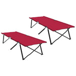 Folding Camping Bed 2 pcs Red 206 x 76 x 74 cm Oxford fabric 42003170