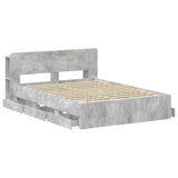 Bed Frame with Storage Concrete Grey 150 x 200 cm 3433968