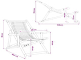 Deck Chair 3 Position Solid Eucalyptus Wood Natural 42024925