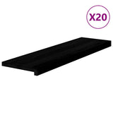Stair Treads 20 pcs Brown Black 90x25x2 cm Solid Wood Oak 3283063