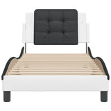 Bed Frame without Mattress "Zadar" White and Black 80x200 cm Faux Leather 3208148