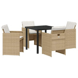Garden Dining Set 5 pcs Beige Poly Rattan 3380605