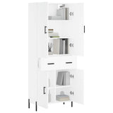 Highboard White 69.5x34x180 cm Engineered Wood 3198153