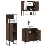 3 Piece Bathroom Furniture Set Brown Oak Engineered Wood 3214704