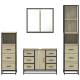 ZNTS 4 Piece Bathroom Furniture Set Sonoma Oak Engineered Wood 3301261