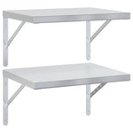 Wall Shelves 2 pcs 50x40 cm Silver Stainless Steel 3214508