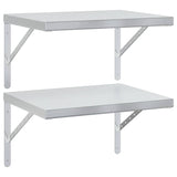 Wall Shelves 2 pcs 50x40 cm Silver Stainless Steel 3214508